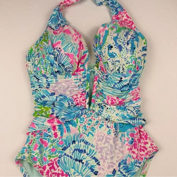 Lilly Pulitzer Lanai Halter One-Piece Swimsuit in Sink or Swim Size 4 EUC - Picture 10 of 14